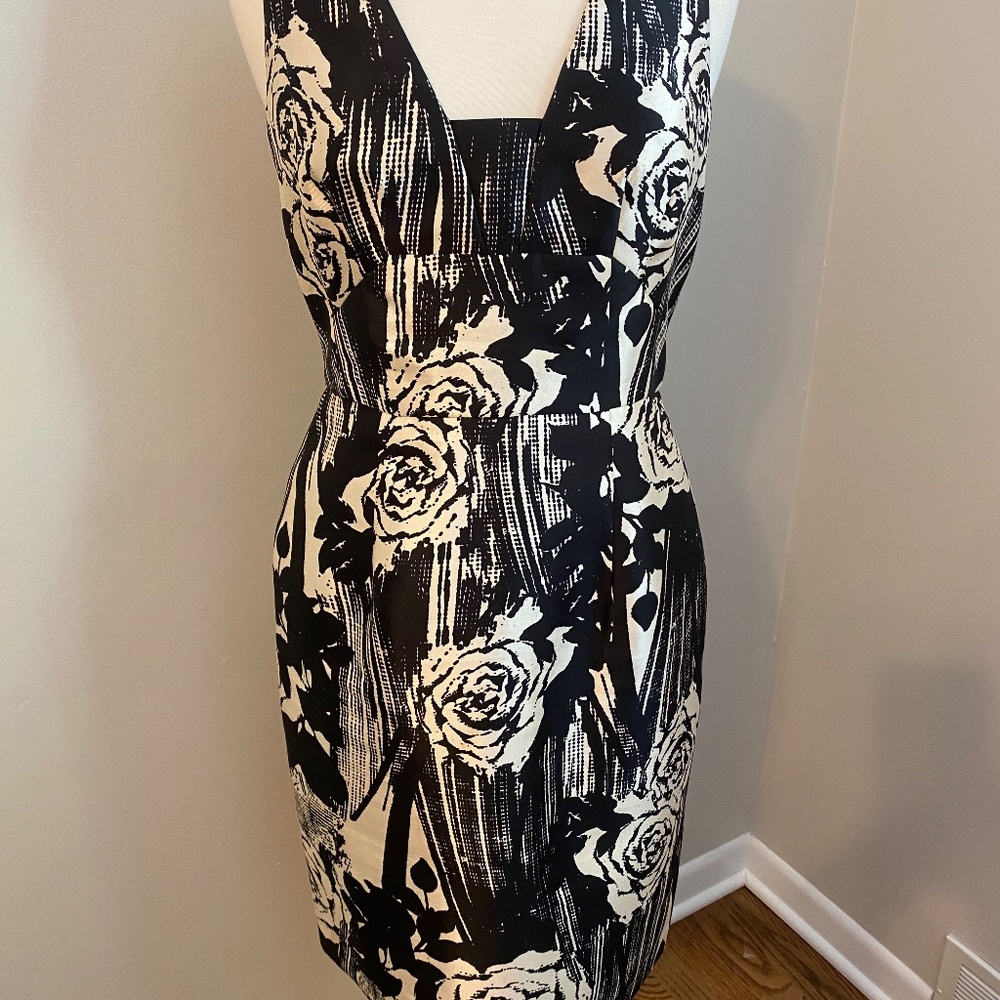 Black and white floral dress
